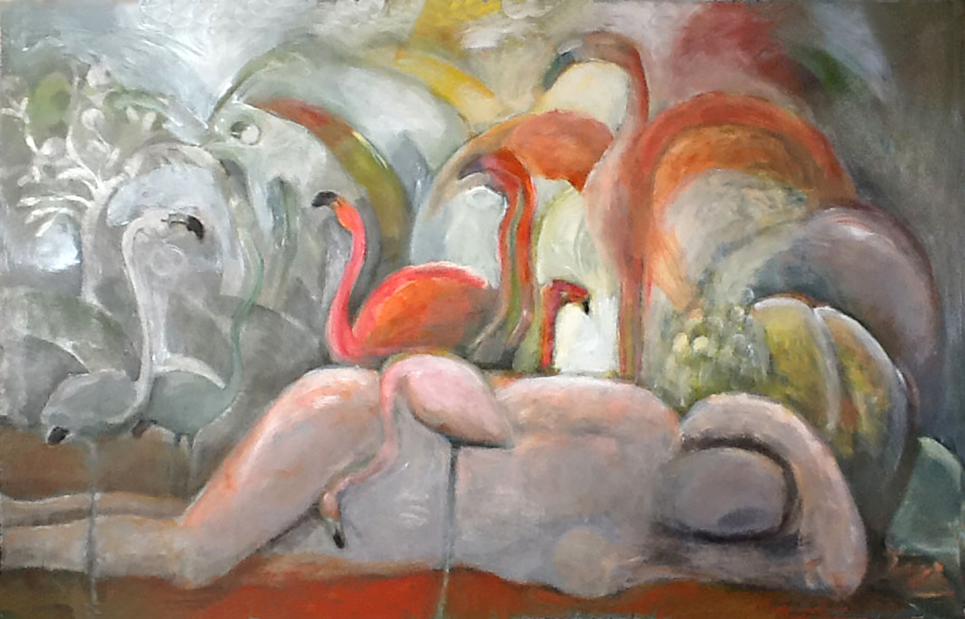 Femme aux flamands