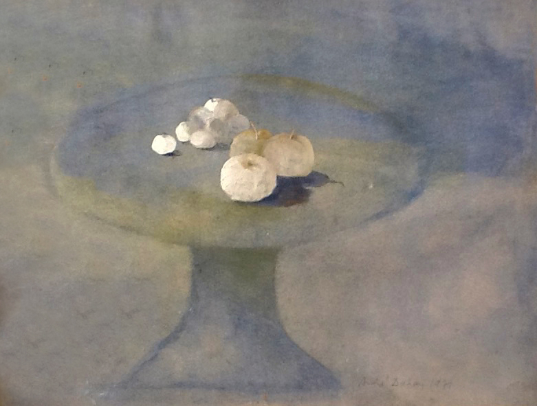 Nature morte à la pomme- oil on paper - € 10.000